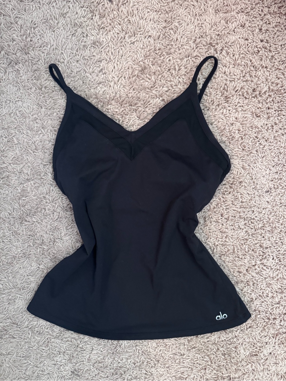 ALO Yoga Black V-Neck Slim Camisole Tank